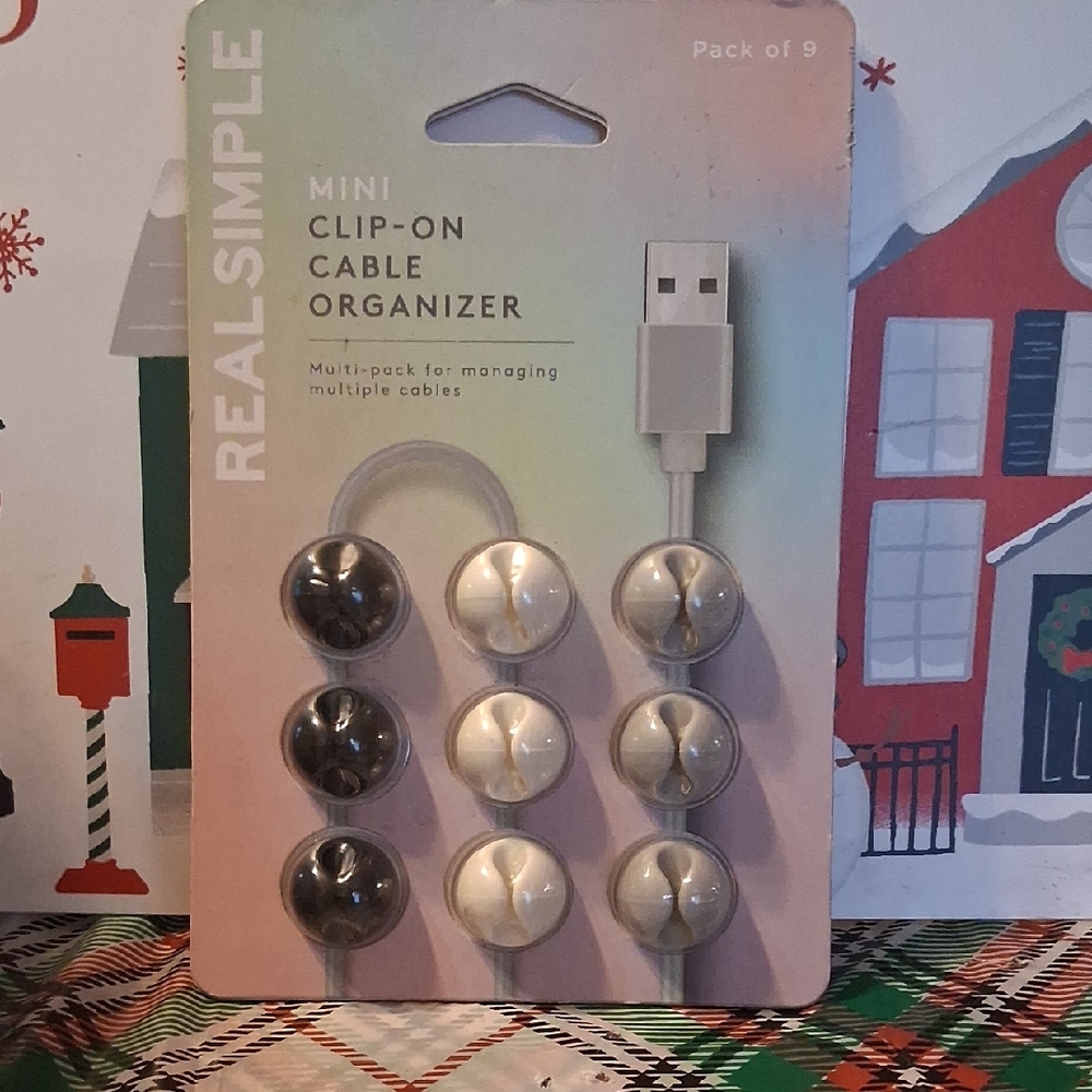 Holiday Gift! Real Simple Mini Clip-On Cable Organizer - Black, Gray, White